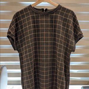 ZARA GREY PLAID SWEATER DRESS